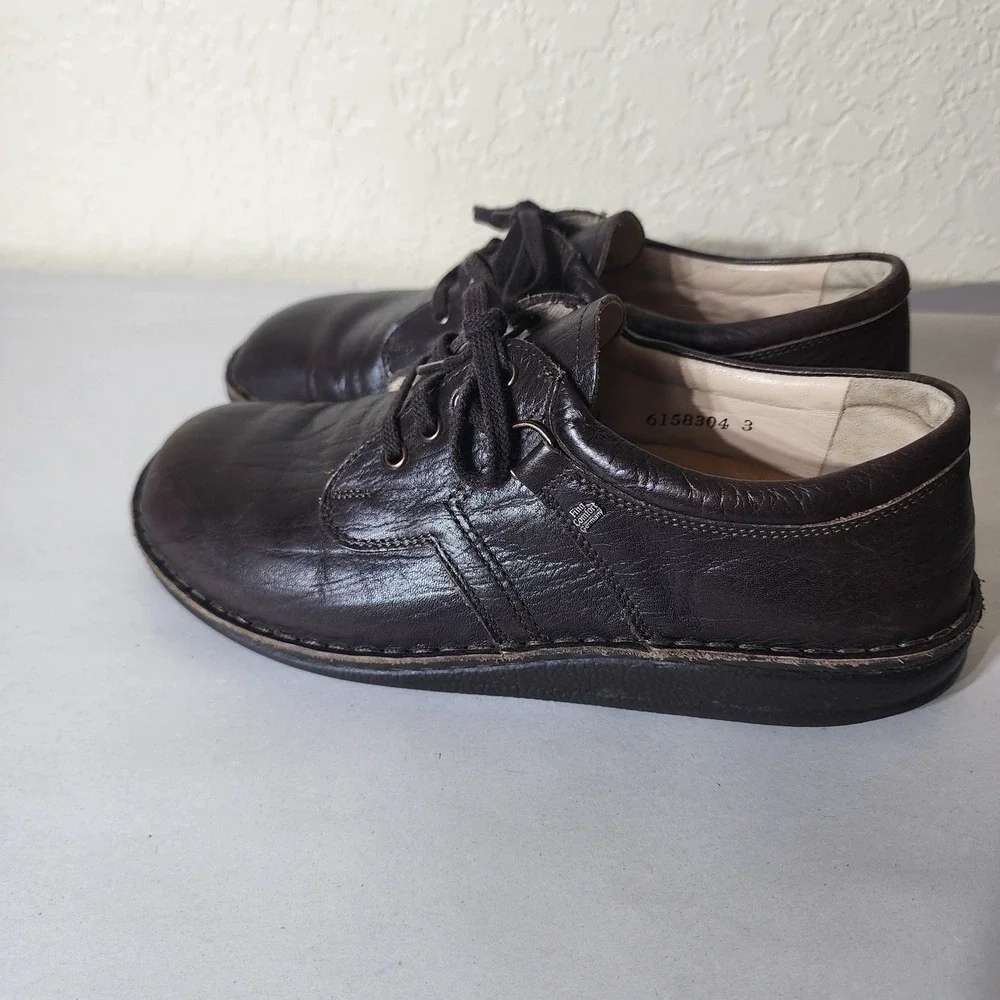 Finn Comfort Vaasa 1000 Dark Brown Leather Lace Up Oxfords Shoes Mens 40 EU